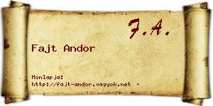 Fajt Andor névjegykártya