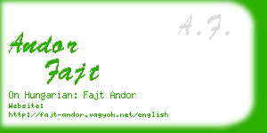 andor fajt business card